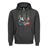 Charcoal Heather Easter Pitbull Zipper Hoodie - RanaPortraitStore