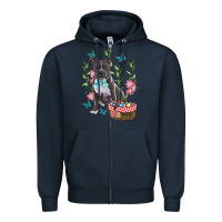 Navy Easter Pitbull Zipper Hoodie - RanaPortraitStore