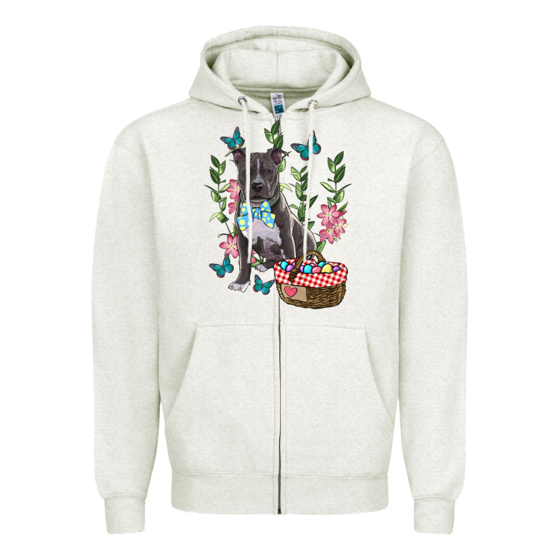 Easter Pitbull Zipper Hoodie by RanaPortraitStore | Teevron