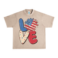 French Oak love 4th of july Urban Heavy Tee - MaliasSmallBusiness