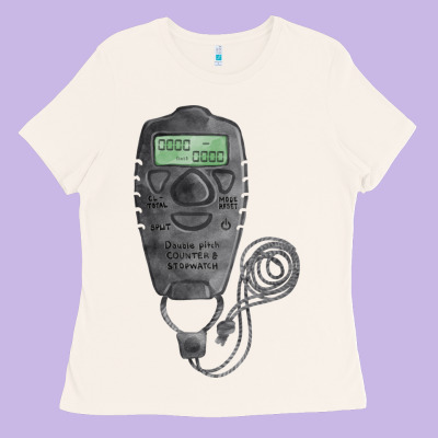 Baseball Counter And Stopwatch Fa Element Ladies Tee Designed By Fadigitalartstudio