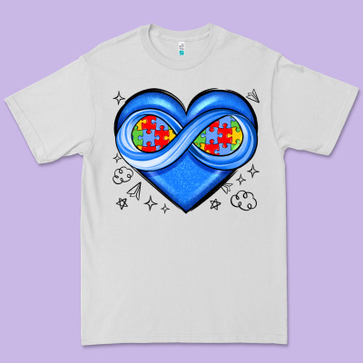 Infinity Heart Autism Awareness Premium Tee Designed By Jahusdesignshop