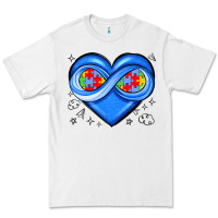 White infinity heart autism awareness Premium Tee - JahusDesignShop