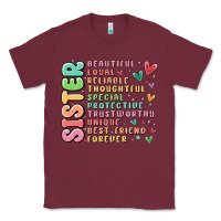 Burgundy sister beautiful loyal reliable Classic Tee - MaliasSmallBusiness
