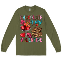Army Green chocolate is my valentine Long Sleeve Tee - NancyCooperArtShop