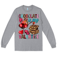 Heather Grey chocolate is my valentine Long Sleeve Tee - NancyCooperArtShop