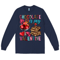 Navy chocolate is my valentine Long Sleeve Tee - NancyCooperArtShop