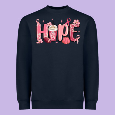 Breast Cancer Awareness Hope Heavyweight Sweatshirt Designed By Maliassmallbusiness