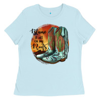 Baby Blue Blame It All On My Roots Ladies Tee - JahusDesignShop