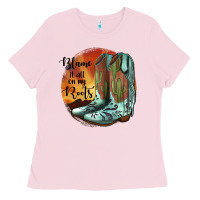 Bubblegum Pink Blame It All On My Roots Ladies Tee - JahusDesignShop