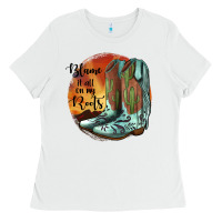 White Blame It All On My Roots Ladies Tee - JahusDesignShop