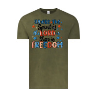 Vintage Olive where the spirit of the lord is there is freedom Vintage Tee - MaliasSmallBusiness