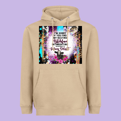I'm Sorry If You Find My Resting Bitchface Intimid Heavyweight Hoodie Designed By Tumblerdesignbyshophia