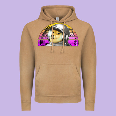 Dogecoin To The Mars Vintage Hoodie Designed By Jasminsmagicworld