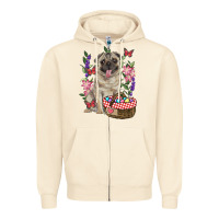 Sandshell Easter pug Zipper Hoodie - RanaPortraitStore