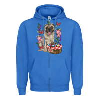 True Royal Easter pug Zipper Hoodie - RanaPortraitStore