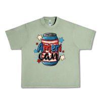 Oil Green American can cooler Urban Heavy Tee - MaliasSmallBusiness