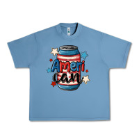 Pebble Blue American can cooler Urban Heavy Tee - MaliasSmallBusiness