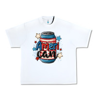 White American can cooler Urban Heavy Tee - MaliasSmallBusiness