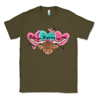 Army Green western cow and heart Classic Tee - MaliasSmallBusiness