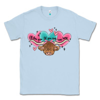 Dusty Blue western cow and heart Classic Tee - MaliasSmallBusiness
