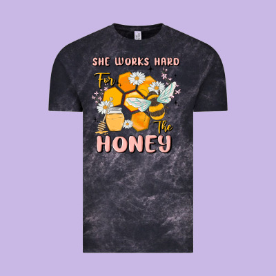 She Works Hard For The Honey Vintage Tee Designed By Maliassmallbusiness