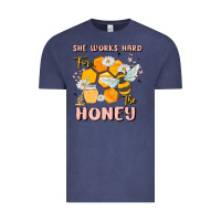 Vintage Denim she works hard for the honey Vintage Tee - MaliasSmallBusiness