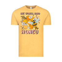 Vintage Mustard she works hard for the honey Vintage Tee - MaliasSmallBusiness