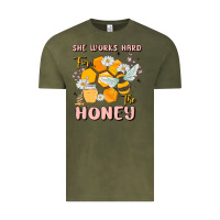 Vintage Olive she works hard for the honey Vintage Tee - MaliasSmallBusiness