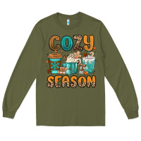 Army Green cozy season winter coffee cups Long Sleeve Tee - MaliasSmallBusiness