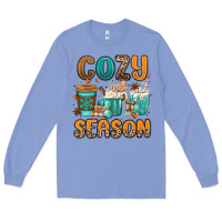 Colony Blue cozy season winter coffee cups Long Sleeve Tee - MaliasSmallBusiness