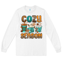 White cozy season winter coffee cups Long Sleeve Tee - MaliasSmallBusiness