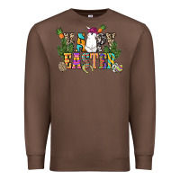 Chestnut Happy Easter with cowboy Easter Day Premium Sweatshirt - HowdyJamesFarm