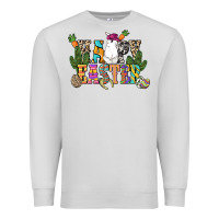 Dove Grey Happy Easter with cowboy Easter Day Premium Sweatshirt - HowdyJamesFarm