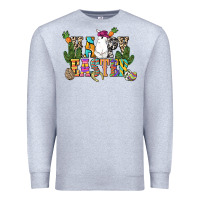 Heather Grey Happy Easter with cowboy Easter Day Premium Sweatshirt - HowdyJamesFarm