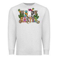 Oatmeal Heather Happy Easter with cowboy Easter Day Premium Sweatshirt - HowdyJamesFarm