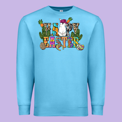 Happy Easter With Cowboy Easter Day Premium Sweatshirt Designed By Howdyjamesfarm