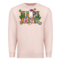 Pale Pink Happy Easter with cowboy Easter Day Premium Sweatshirt - HowdyJamesFarm