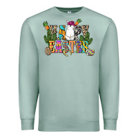 Seafoam Happy Easter with cowboy Easter Day Premium Sweatshirt - HowdyJamesFarm