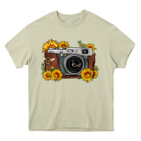Mossy sunflower bee vintage camera Heavy Core Tee - FaDigitalArtStudio