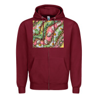 Burgundy Easter Quail Egg And Daisy Zipper Hoodie - RanaPortraitStore