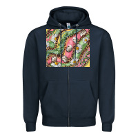 Navy Easter Quail Egg And Daisy Zipper Hoodie - RanaPortraitStore