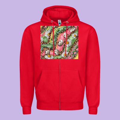 Easter Quail Egg And Daisy Zipper Hoodie Designed By Ranaportraitstore