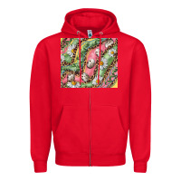 Red Easter Quail Egg And Daisy Zipper Hoodie - RanaPortraitStore