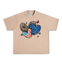 Burro american flag leopard hearts Urban Heavy Tee - MaliasSmallBusiness