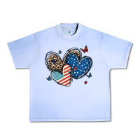 Grape Ice american flag leopard hearts Urban Heavy Tee - MaliasSmallBusiness