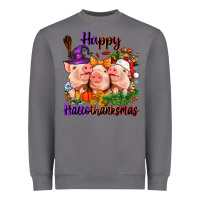 Storm Happy Hallothanksmas Pigs Heavyweight Sweatshirt - NancyCooperArtShop