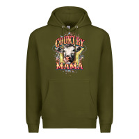 Army Green Country Mama Premium Hoodie - HowdyJamesFarm