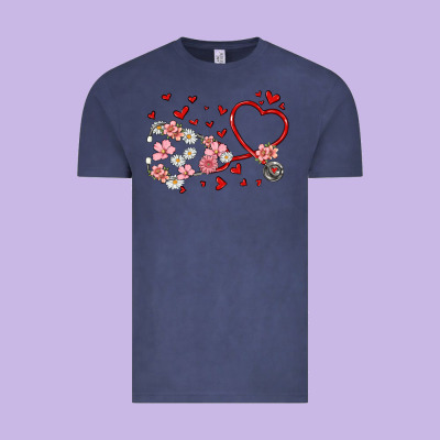 Valentine's Day Stethoscope Vintage Tee Designed By Maliassmallbusiness