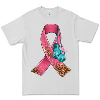 Dove Grey cancer ribbon and boxing gloves Premium Tee - AdoDesignShop